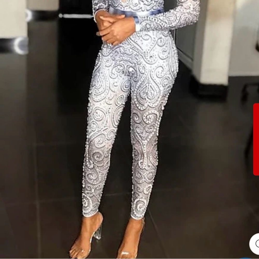 Anything you want Diamanté Jumpsuit size Large! Valentines Day🌹 - Picture 3 of 4